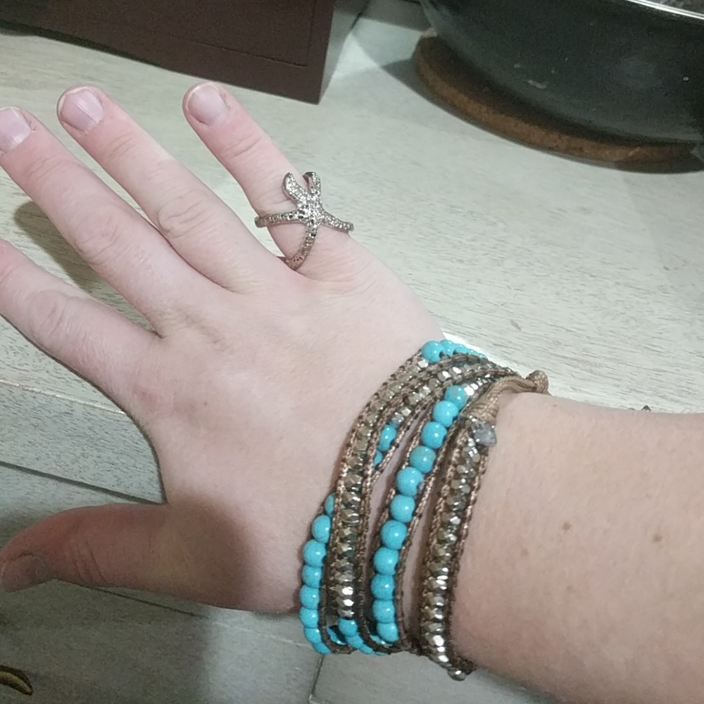 Tone it Up wrap bracelet and starfish ring